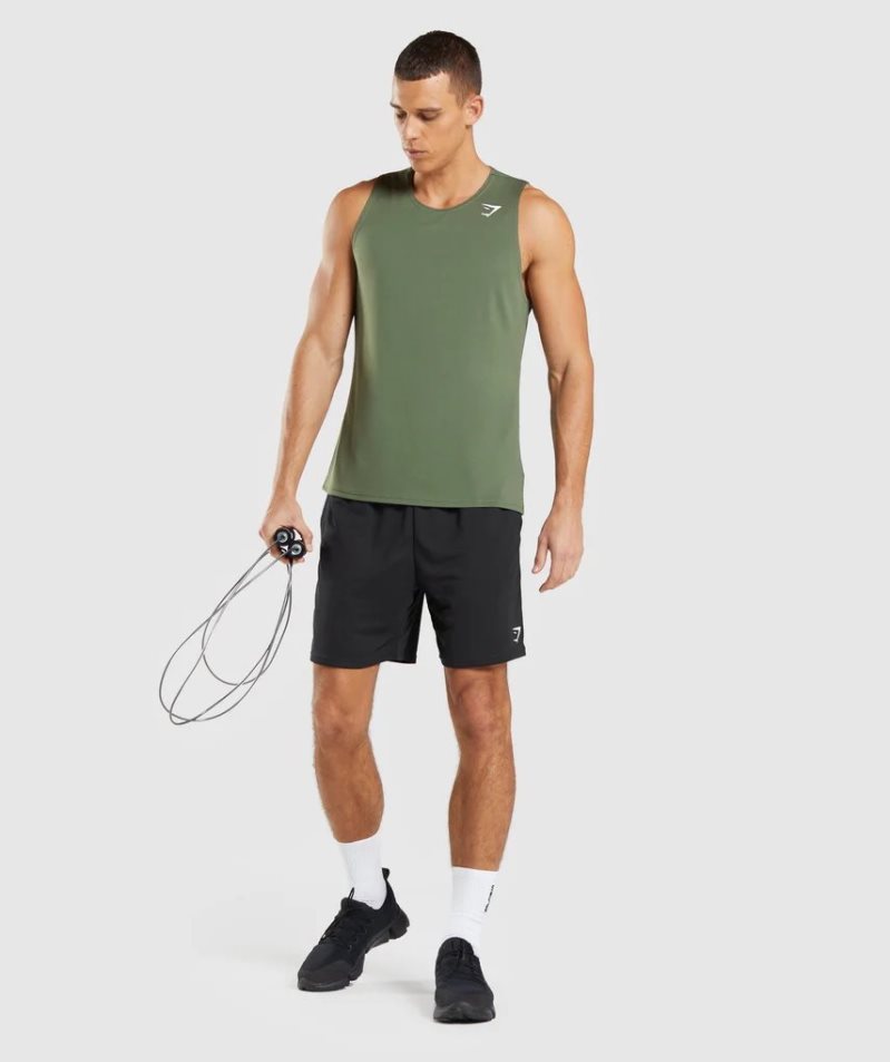 Camiseta Tirantes Gymshark Arrival Hombre Verde Oliva | ES0397-GW