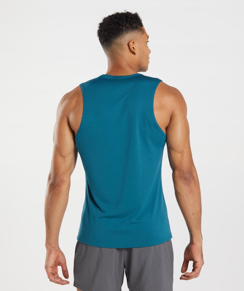 Camiseta Tirantes Gymshark Arrival Hombre Azules | ES0719-TO