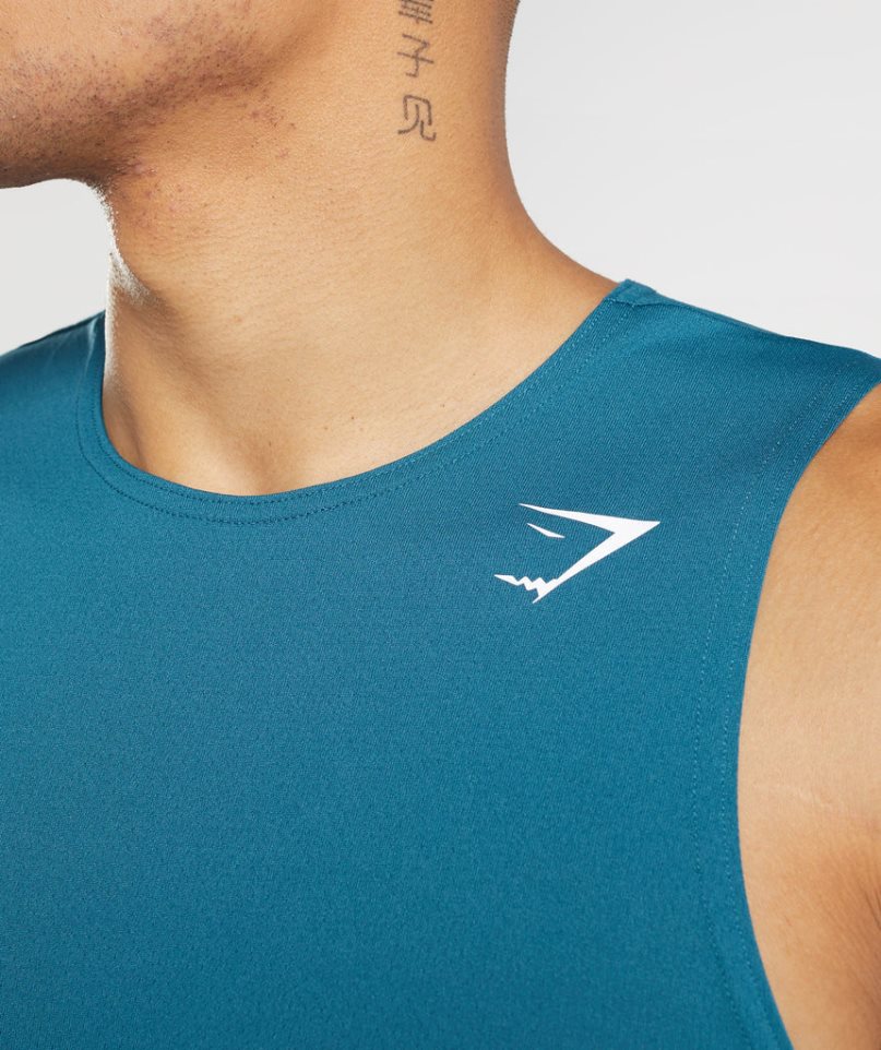 Camiseta Tirantes Gymshark Arrival Hombre Azules | ES0719-TO