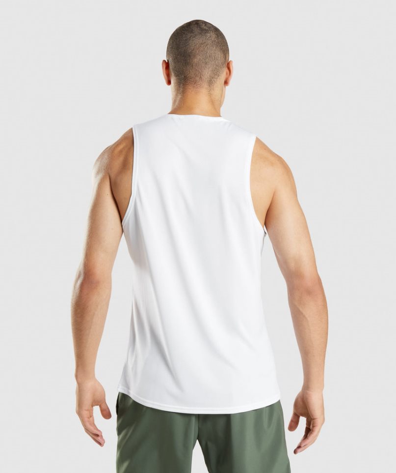 Camiseta Tirantes Gymshark Arrival Hombre Blancas | ES6132-SI