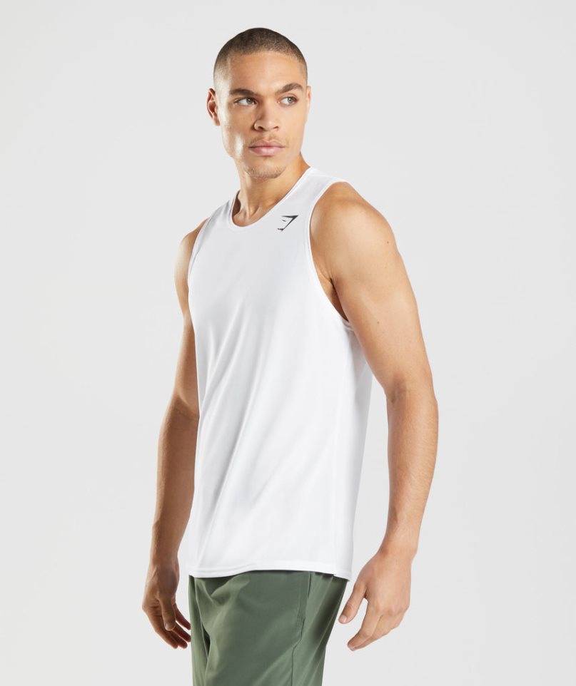 Camiseta Tirantes Gymshark Arrival Hombre Blancas | ES6132-SI