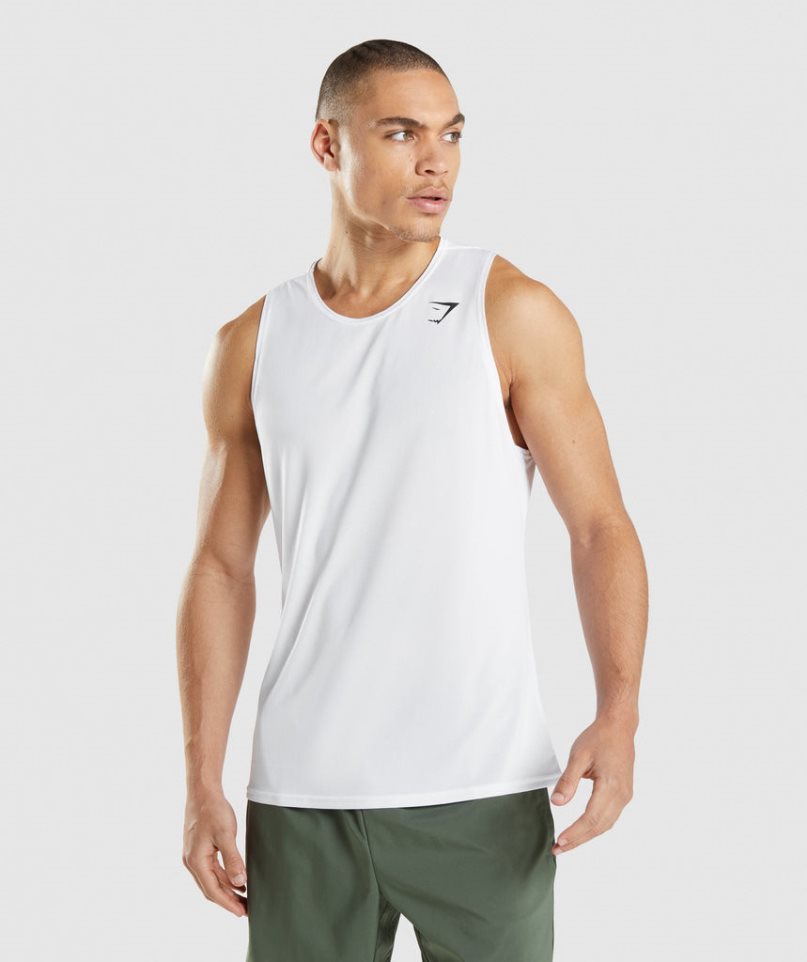 Camiseta Tirantes Gymshark Arrival Hombre Blancas | ES6132-SI