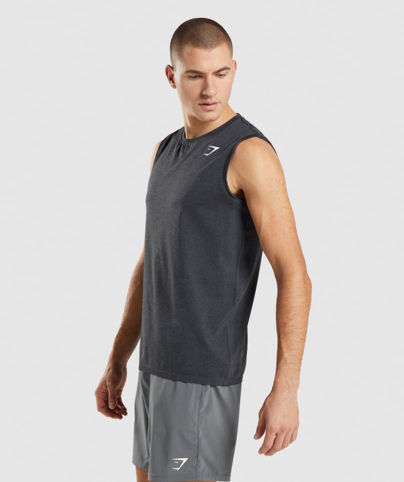 Camiseta Tirantes Gymshark Arrival Seamless Hombre Negras | ES3194-XT