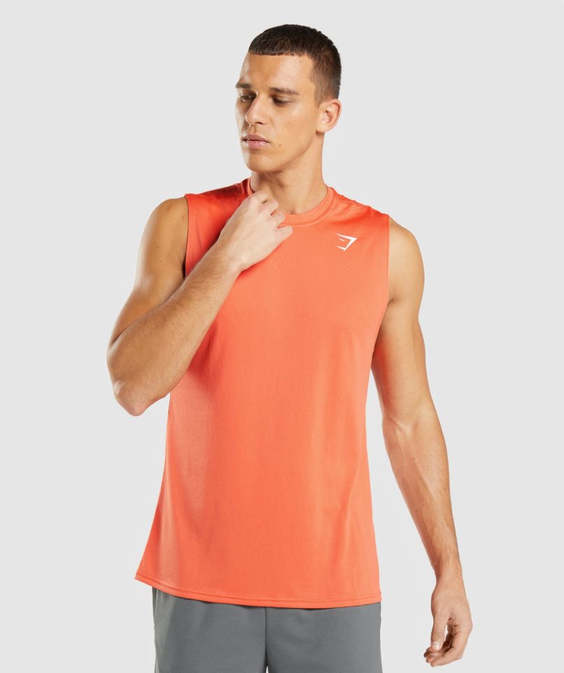 Camiseta Tirantes Gymshark Arrival Sin Manga Hombre Naranjas | ES0147-QP