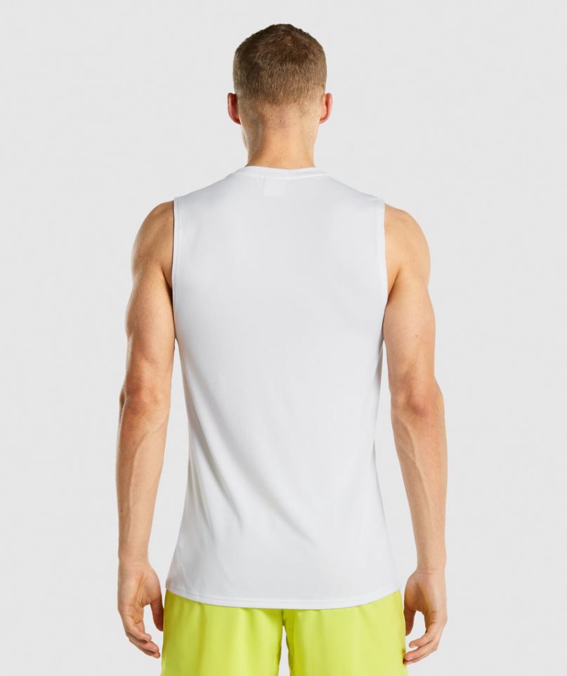 Camiseta Tirantes Gymshark Arrival Sin Manga Hombre Blancas | ES7862-WD