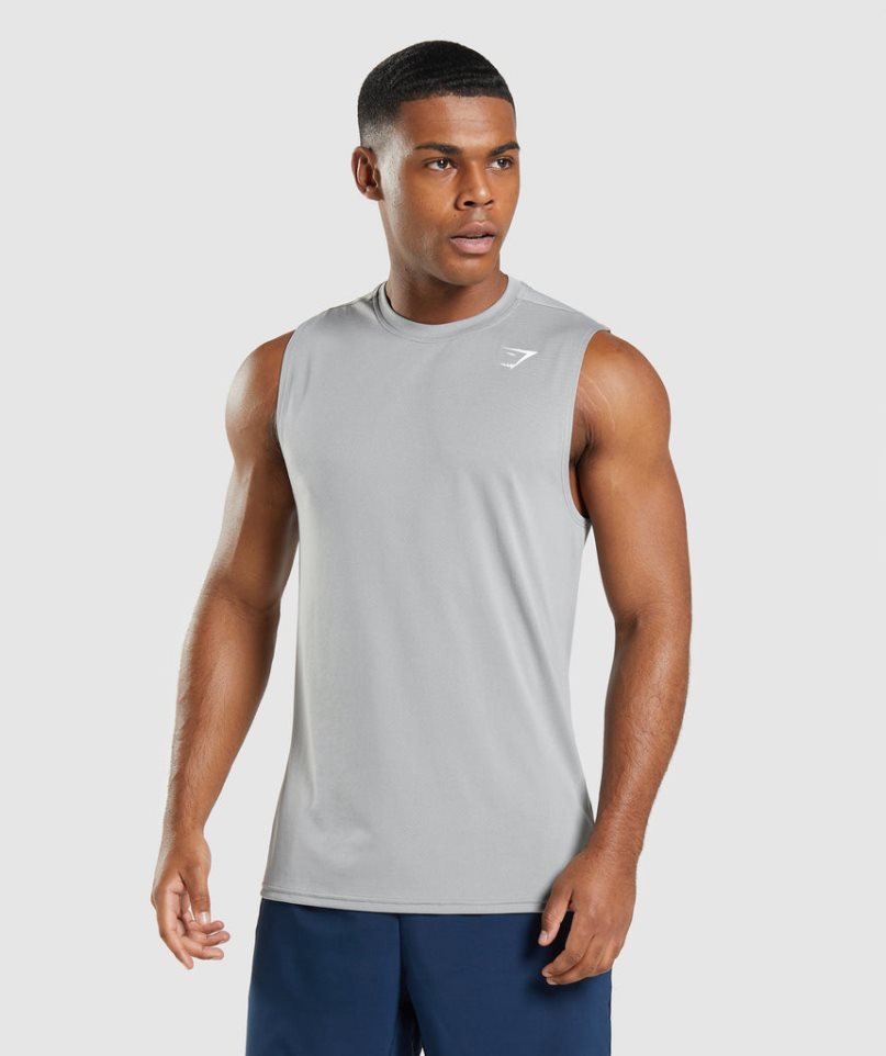 Camiseta Tirantes Gymshark Arrival Sin Manga Hombre Gris | ES9134-TO