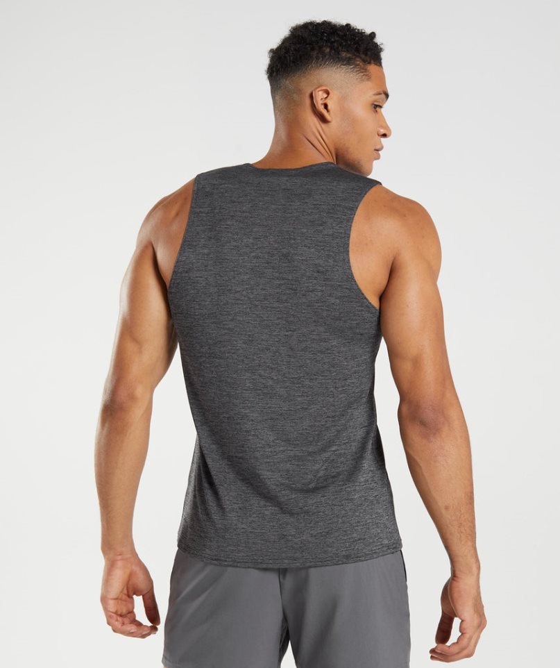 Camiseta Tirantes Gymshark Arrival Slim Marl Hombre Negras | ES1243-NR