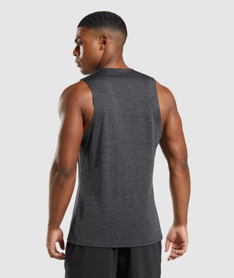 Camiseta Tirantes Gymshark Arrival Slim Marl Hombre Negras | ES1642-LS