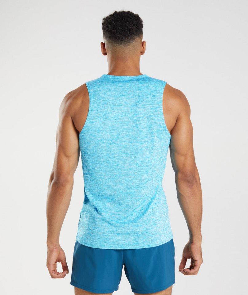 Camiseta Tirantes Gymshark Arrival Slim Marl Hombre Turquesa | ES8971-KW