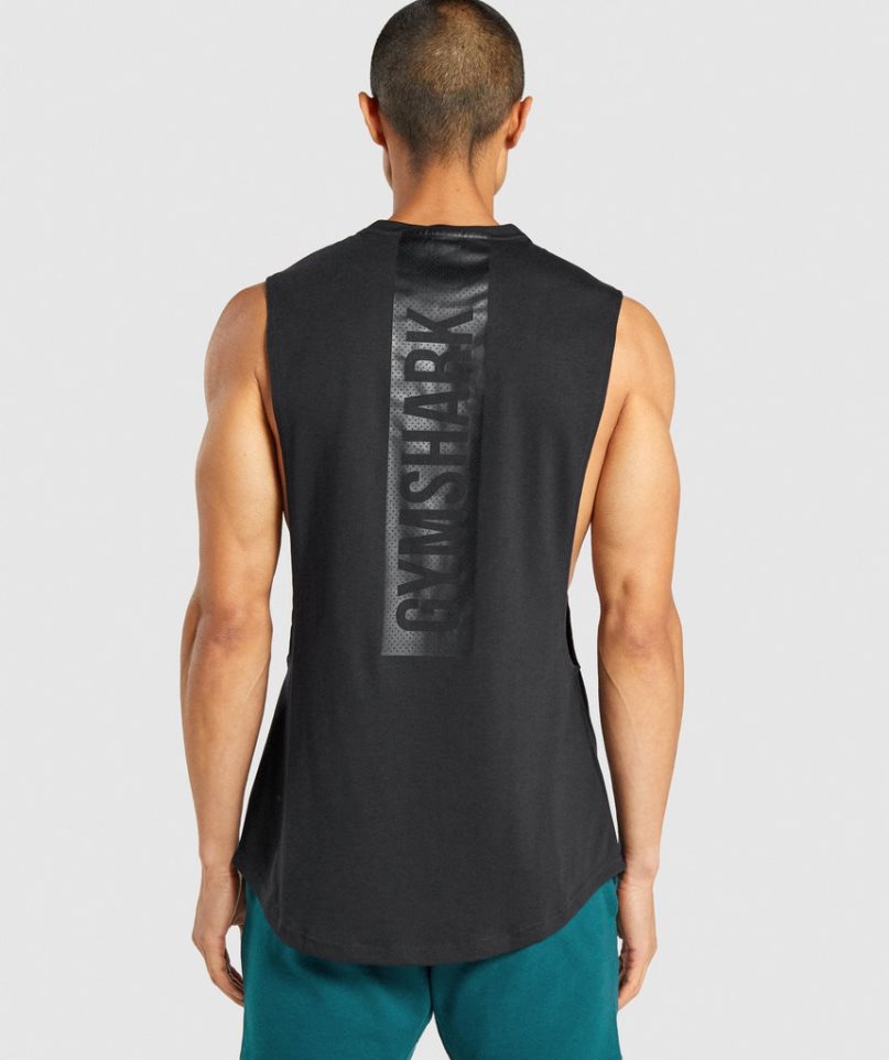 Camiseta Tirantes Gymshark Bold Drop Arm Hombre Negras | ES1659-JQ