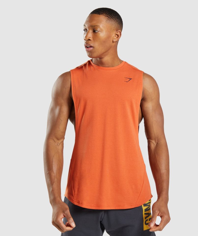 Camiseta Tirantes Gymshark Bold Drop Arm Hombre Naranjas | ES4068-XY