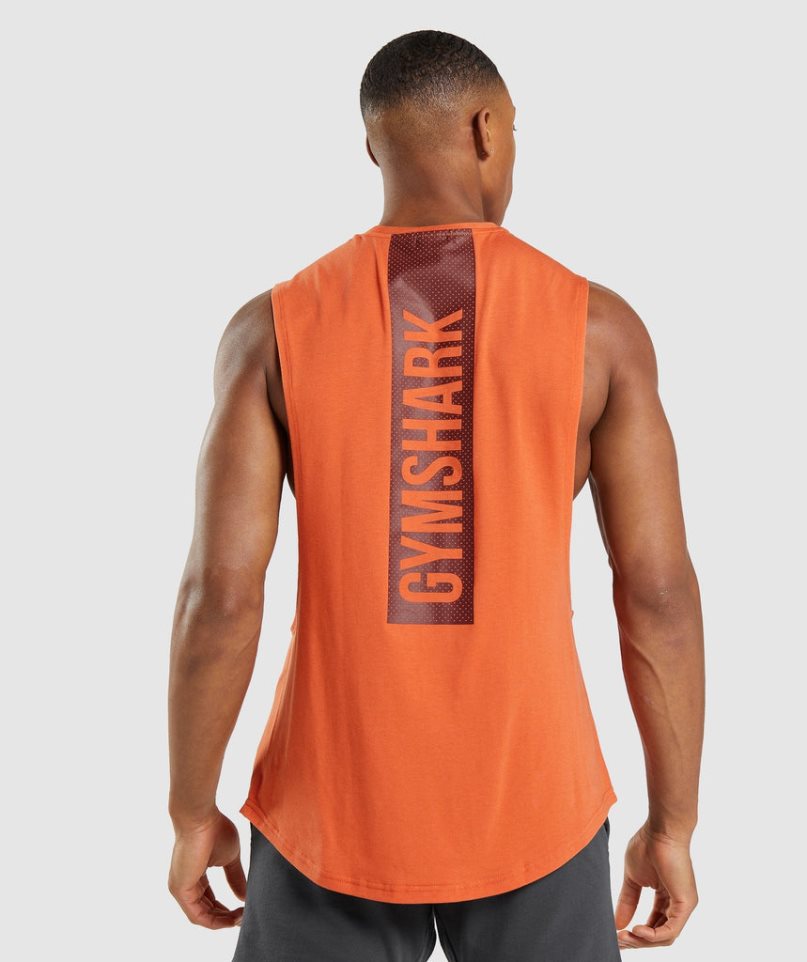 Camiseta Tirantes Gymshark Bold Drop Arm Hombre Naranjas | ES4068-XY