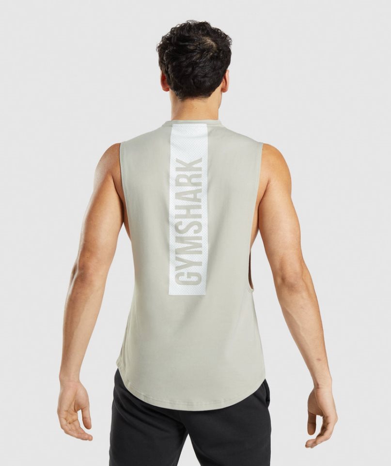 Camiseta Tirantes Gymshark Bold Drop Arm Hombre Beige | ES9604-HO