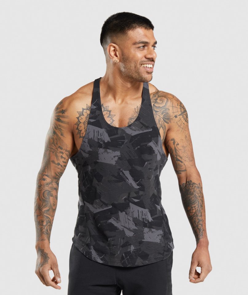 Camiseta Tirantes Gymshark Bold Stringer Hombre Camuflaje | ES0453-LP