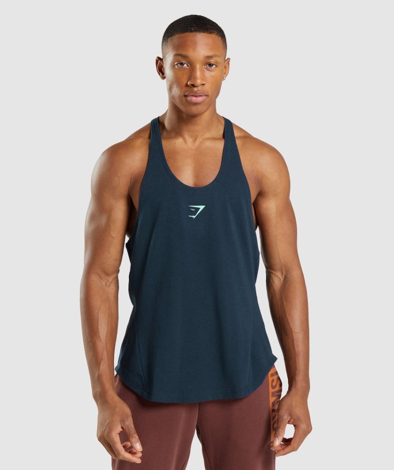 Camiseta Tirantes Gymshark Bold Stringer Hombre Azul Marino | ES5642-WJ