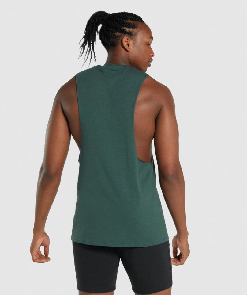 Camiseta Tirantes Gymshark Critical 2.0 Drop Arm Hombre Verde Oscuro | ES2018-FH