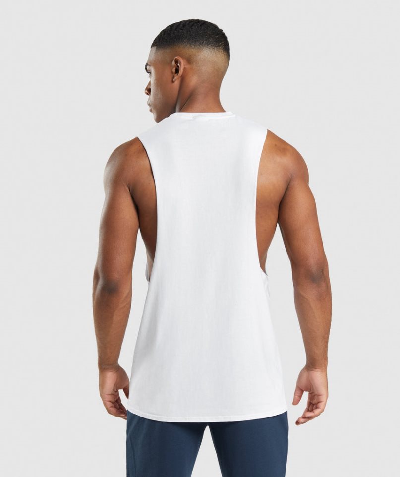 Camiseta Tirantes Gymshark Critical 2.0 Drop Arm Hombre Blancas | ES2045-OB