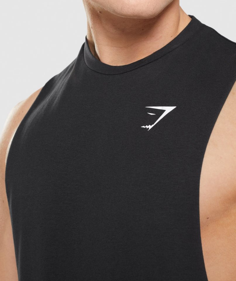 Camiseta Tirantes Gymshark Critical 2.0 Drop Arm Hombre Negras | ES2841-NX