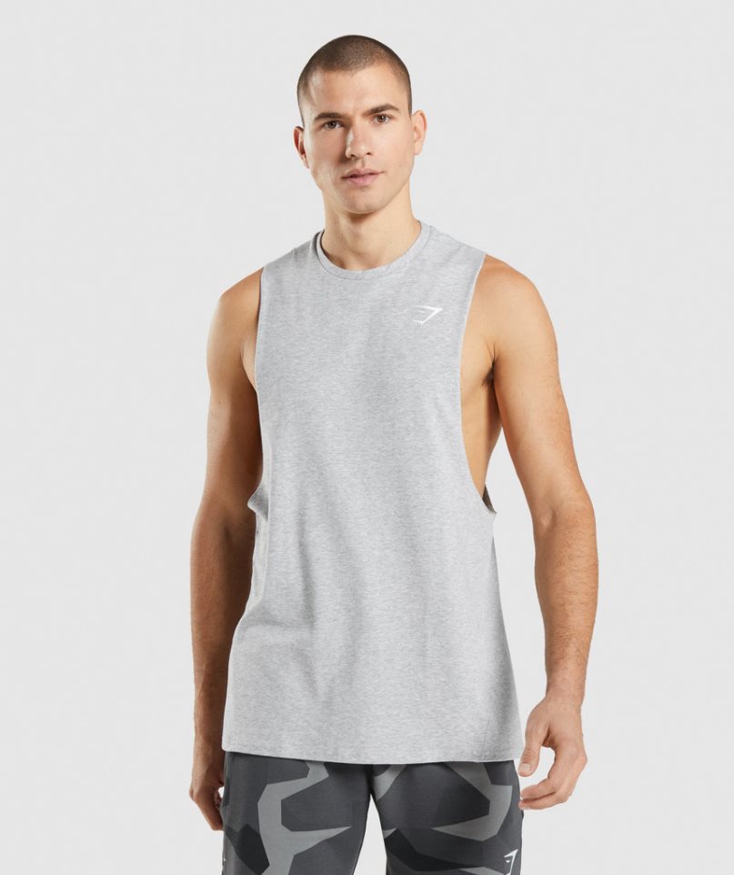 Camiseta Tirantes Gymshark Critical 2.0 Drop Arm Hombre Gris Claro | ES4172-ON