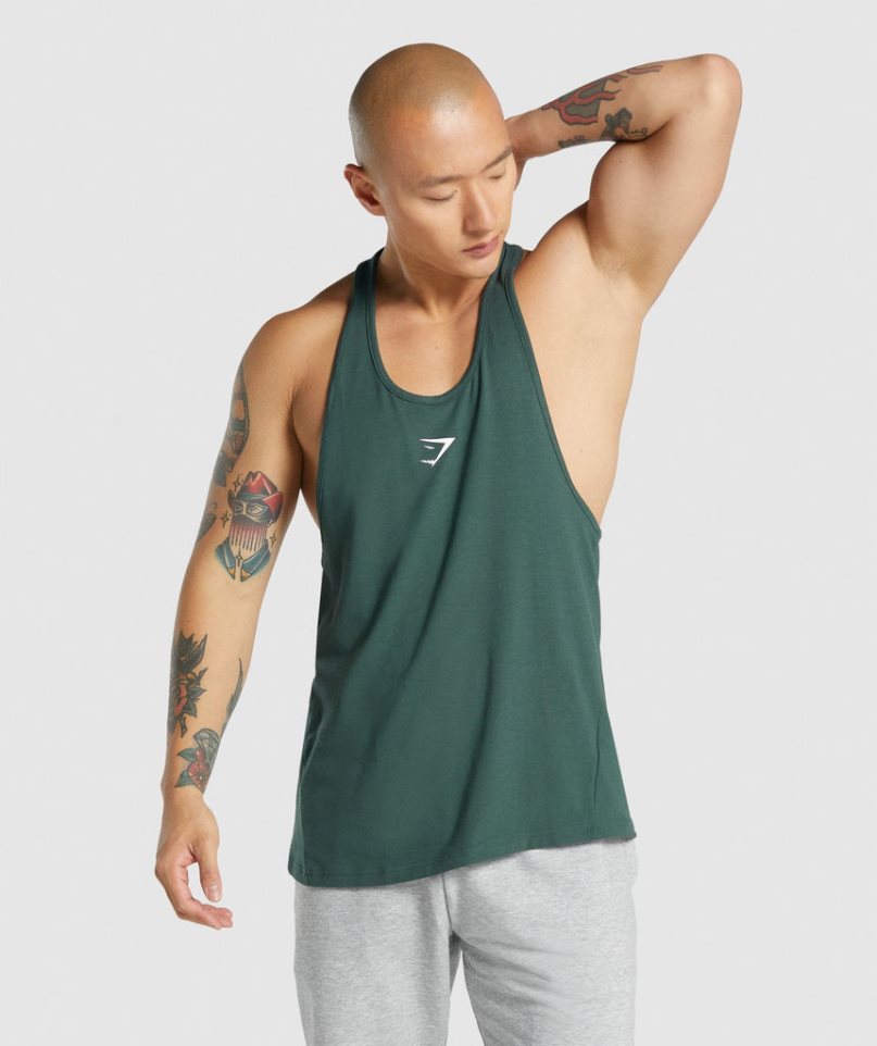 Camiseta Tirantes Gymshark Critical 2.0 Stringer Hombre Verde Oscuro | ES5093-KT