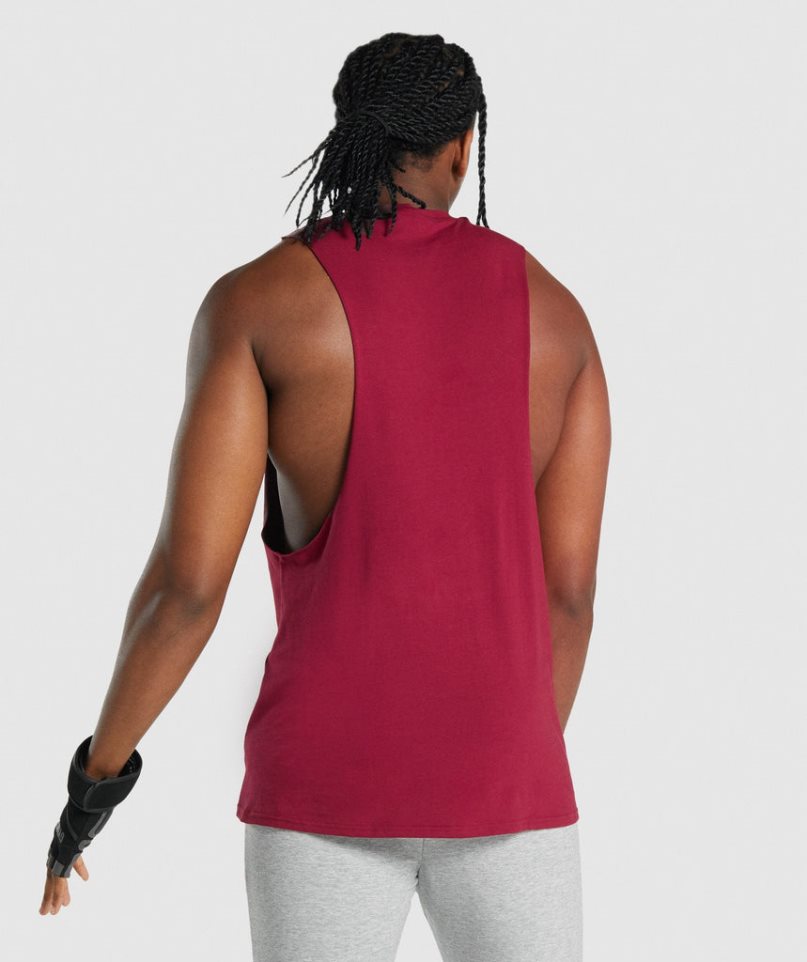 Camiseta Tirantes Gymshark Critical 2.0 Drop Arm Hombre Fucsia | ES9740-XB