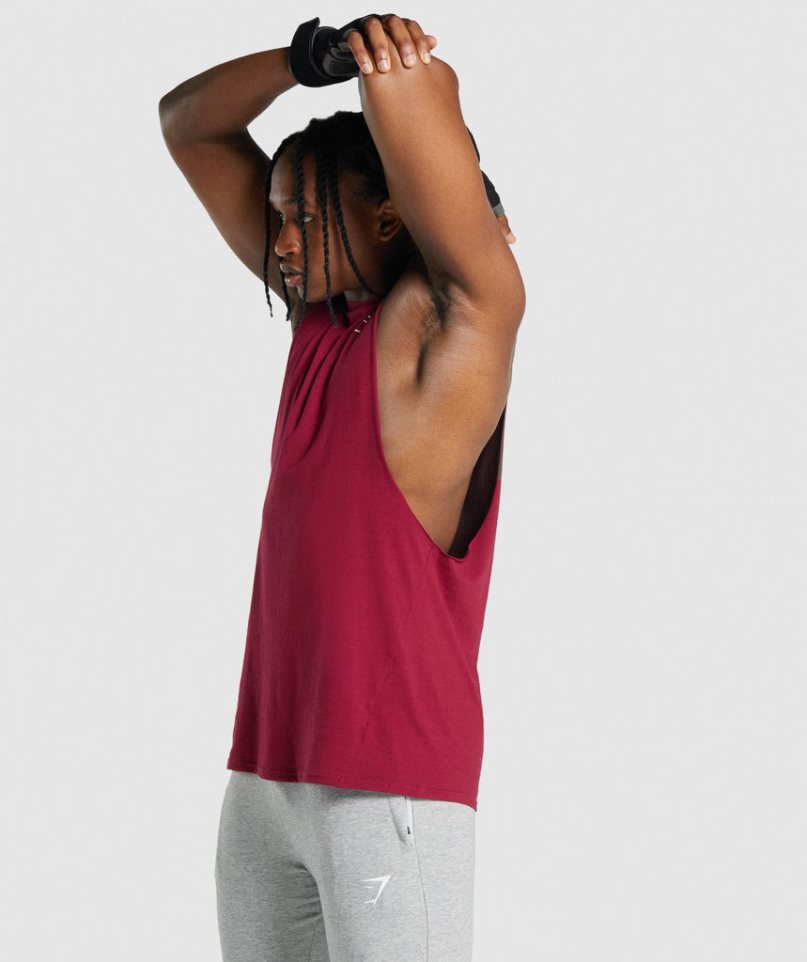 Camiseta Tirantes Gymshark Critical 2.0 Drop Arm Hombre Fucsia | ES9740-XB