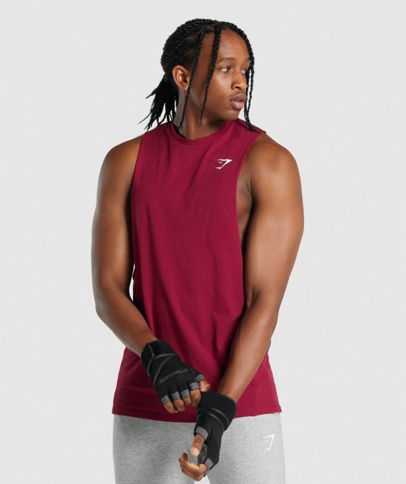 Camiseta Tirantes Gymshark Critical 2.0 Drop Arm Hombre Fucsia | ES9740-XB