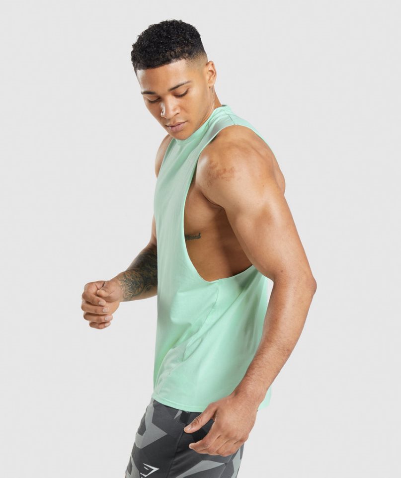 Camiseta Tirantes Gymshark Critical Drop Arm Hombre Verde Menta | ES1348-SJ