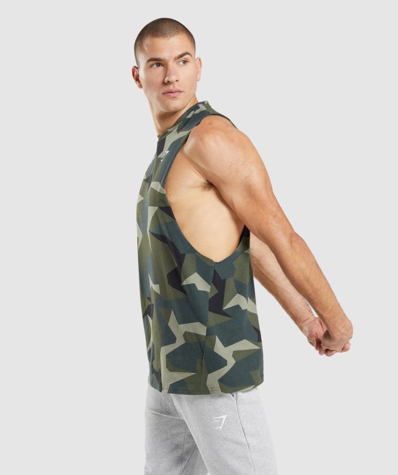 Camiseta Tirantes Gymshark Critical Drop Arm Hombre Camuflaje | ES3129-LW