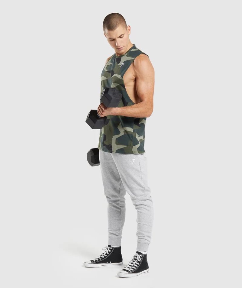 Camiseta Tirantes Gymshark Critical Drop Arm Hombre Camuflaje | ES3129-LW