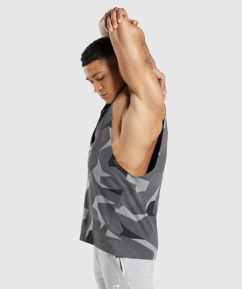 Camiseta Tirantes Gymshark Critical Drop Arm Hombre Camuflaje | ES4637-LF