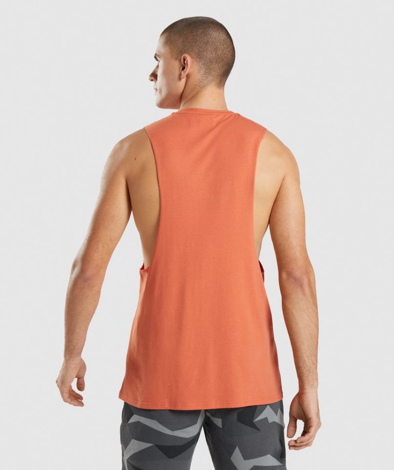 Camiseta Tirantes Gymshark Critical Drop Arm Hombre Naranjas | ES5306-WO