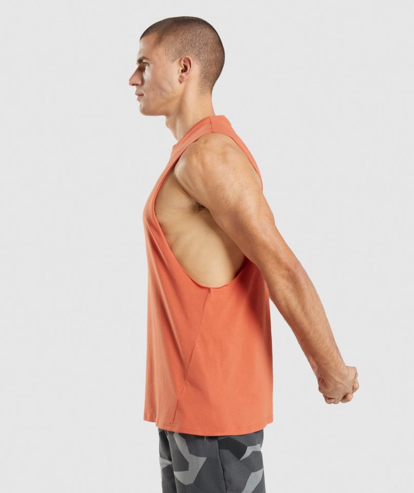 Camiseta Tirantes Gymshark Critical Drop Arm Hombre Naranjas | ES5306-WO