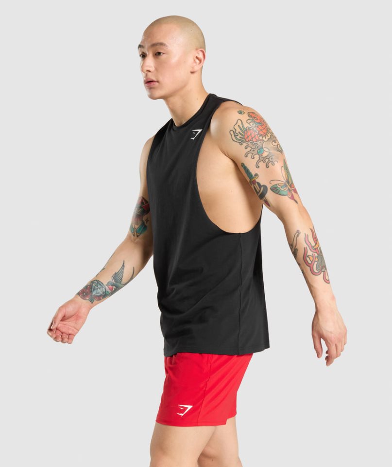 Camiseta Tirantes Gymshark Critical Drop Arm Hombre Negras | ES9835-FC