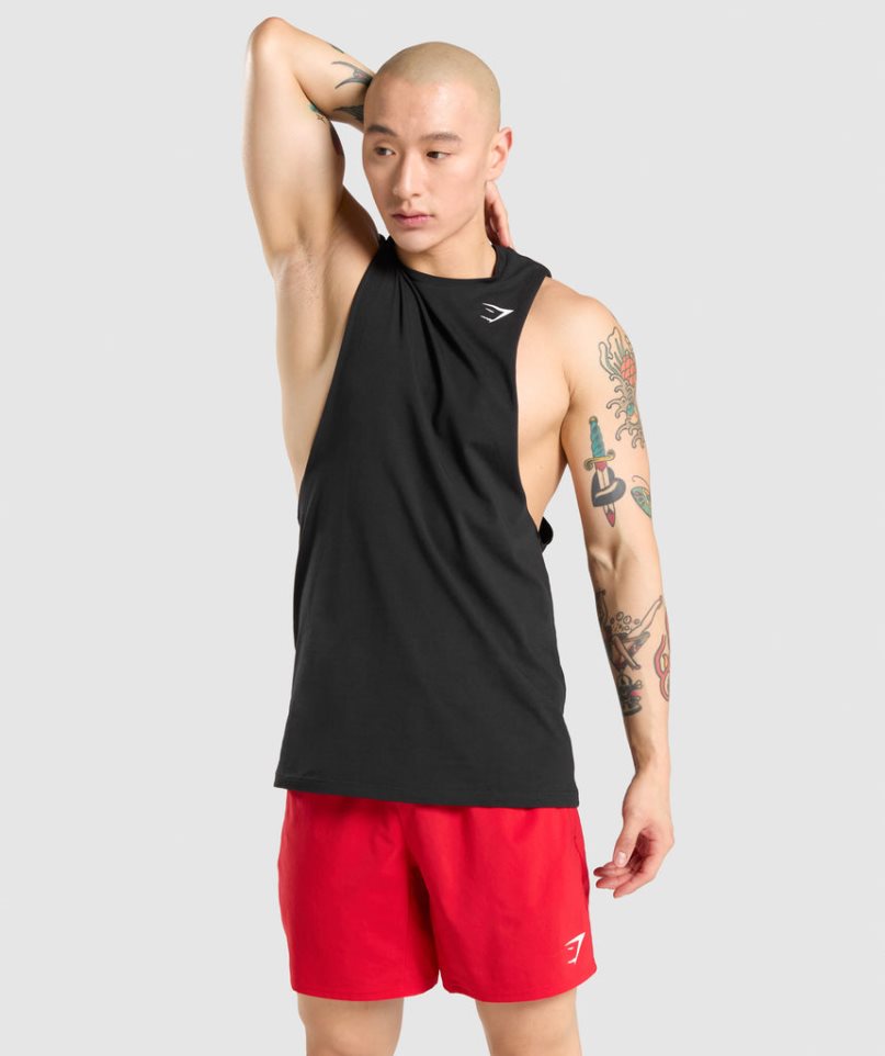 Camiseta Tirantes Gymshark Critical Drop Arm Hombre Negras | ES9835-FC