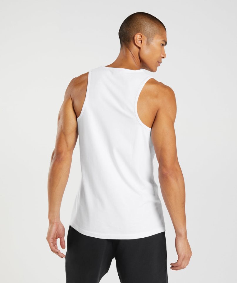 Camiseta Tirantes Gymshark Critical Hombre Blancas | ES3102-SC