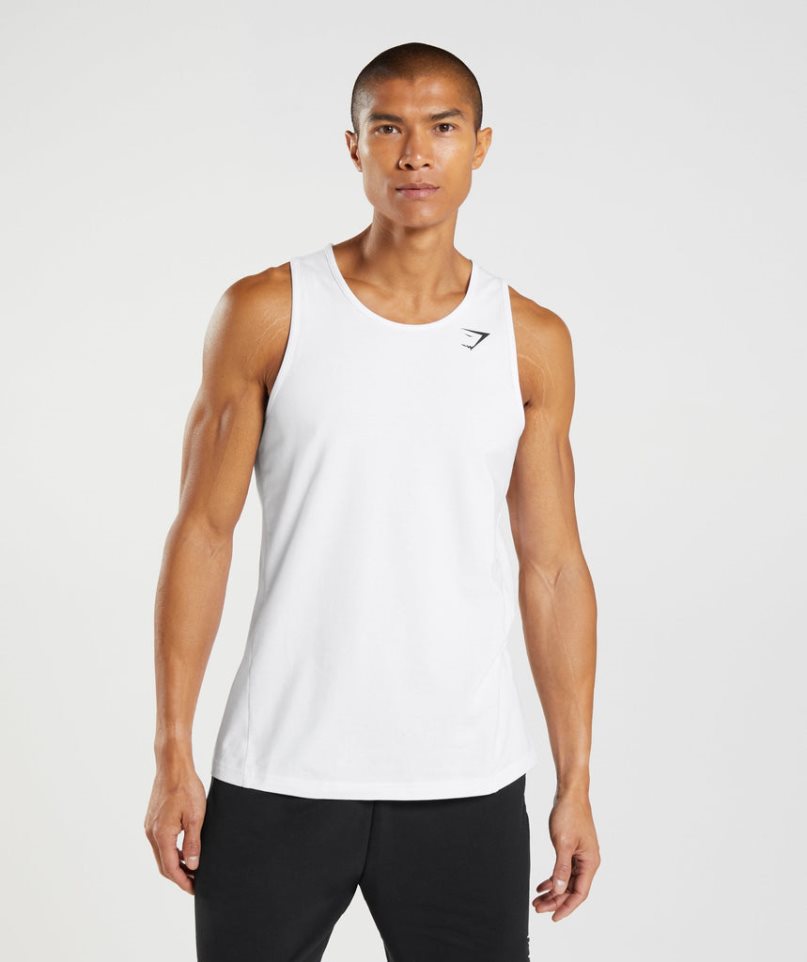 Camiseta Tirantes Gymshark Critical Hombre Blancas | ES3102-SC