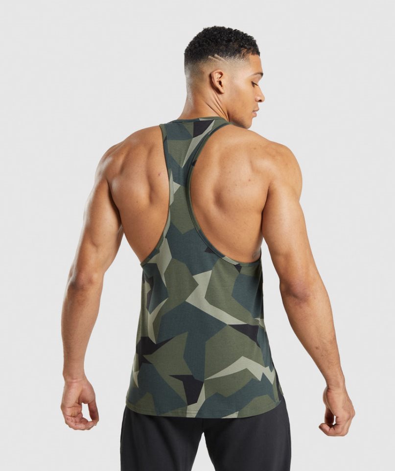 Camiseta Tirantes Gymshark Critical Stringer Hombre Camuflaje | ES0413-CO