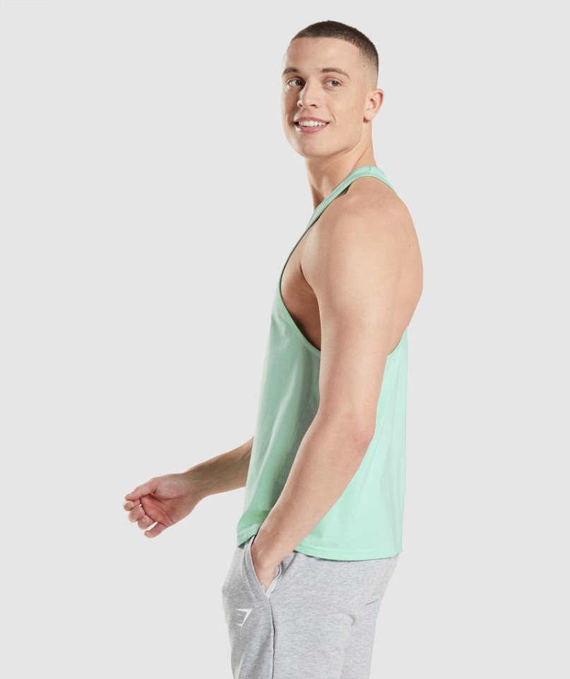 Camiseta Tirantes Gymshark Critical Stringer Hombre Verde Menta | ES6128-PV