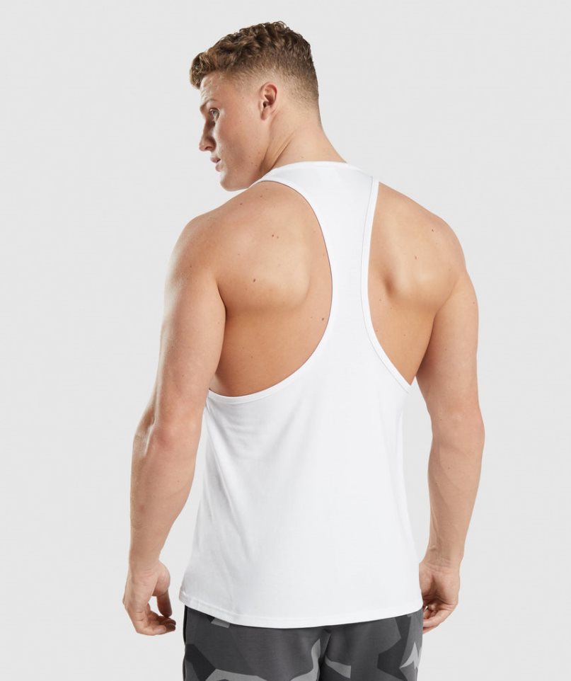 Camiseta Tirantes Gymshark Critical Stringer Hombre Blancas | ES8104-BR