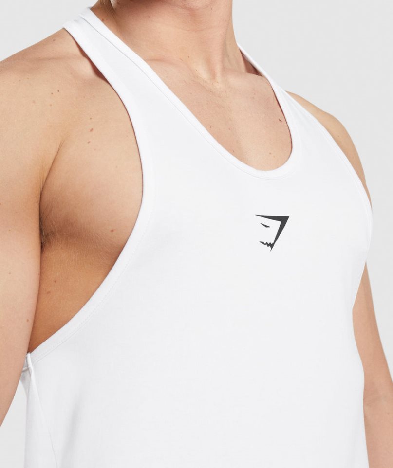 Camiseta Tirantes Gymshark Critical Stringer Hombre Blancas | ES8104-BR