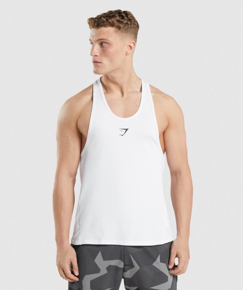 Camiseta Tirantes Gymshark Critical Stringer Hombre Blancas | ES8104-BR