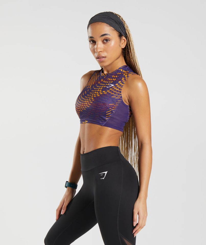 Camiseta Tirantes Gymshark Deporte Crop Mujer Multicolor | ES6193-CN