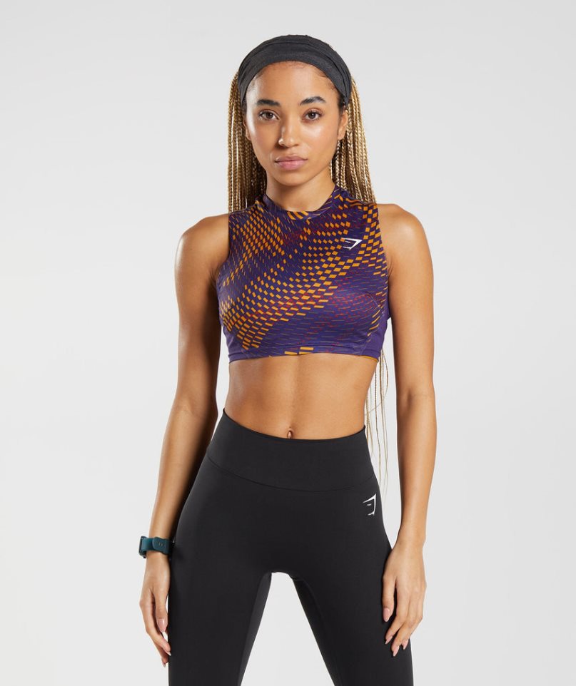 Camiseta Tirantes Gymshark Deporte Crop Mujer Multicolor | ES6193-CN