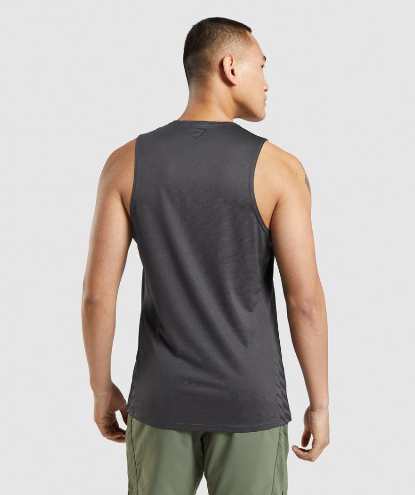 Camiseta Tirantes Gymshark Deporte Stripe Hombre Negras | ES2650-KI