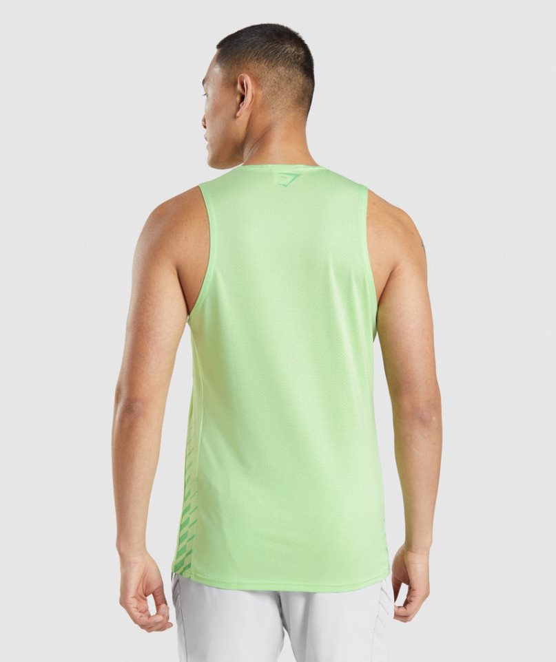 Camiseta Tirantes Gymshark Deporte Stripe Hombre Verde Menta | ES2876-SA