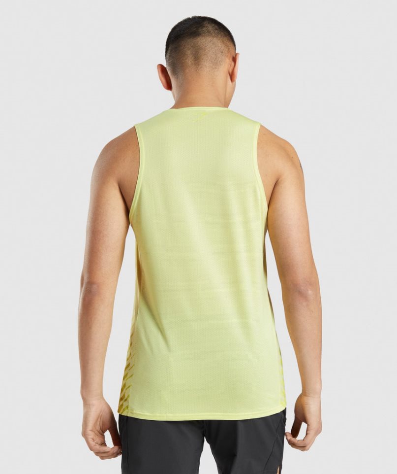 Camiseta Tirantes Gymshark Deporte Stripe Hombre Amarillo | ES6517-MQ