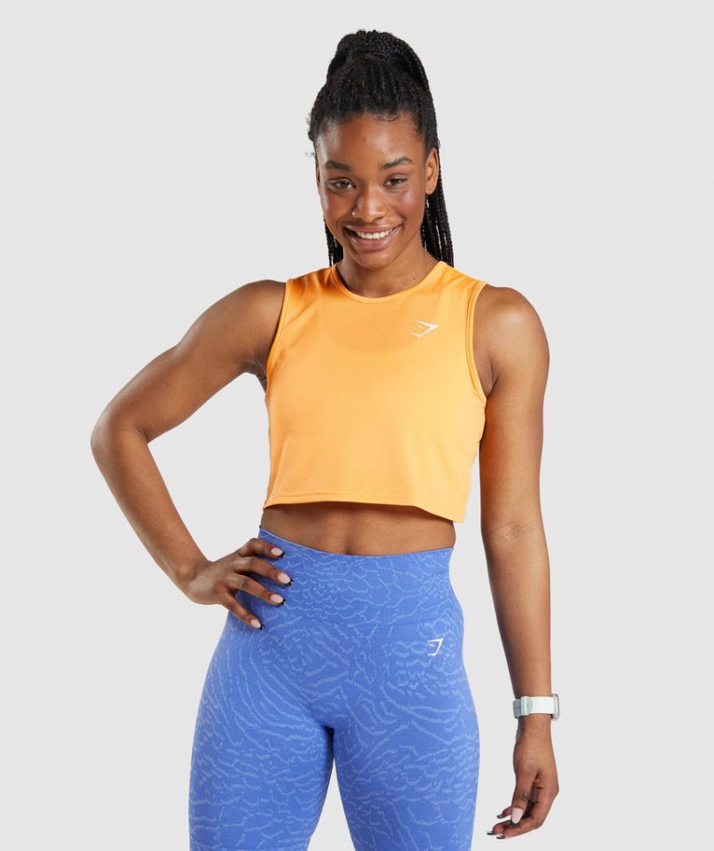 Camiseta Tirantes Gymshark Entrenamiento Crop Mujer Naranjas | ES2973-YM