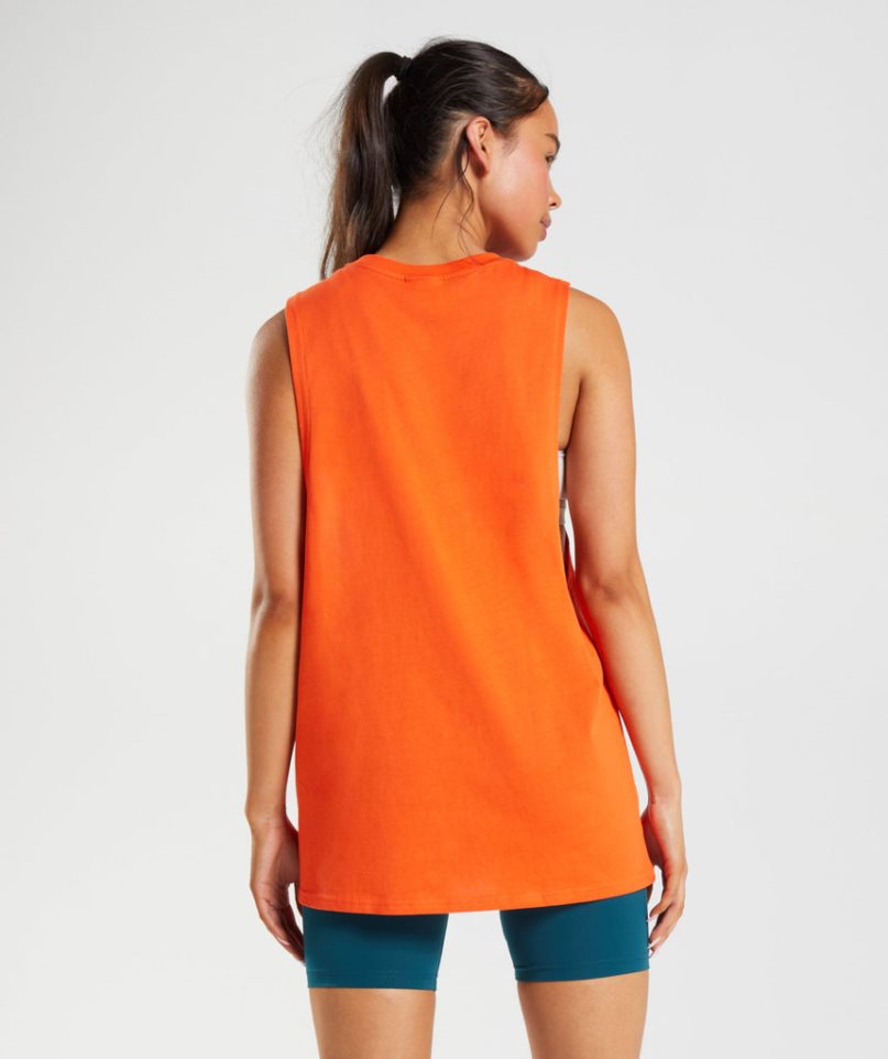 Camiseta Tirantes Gymshark Entrenamiento Drop Arm Mujer Naranjas | ES3259-ML