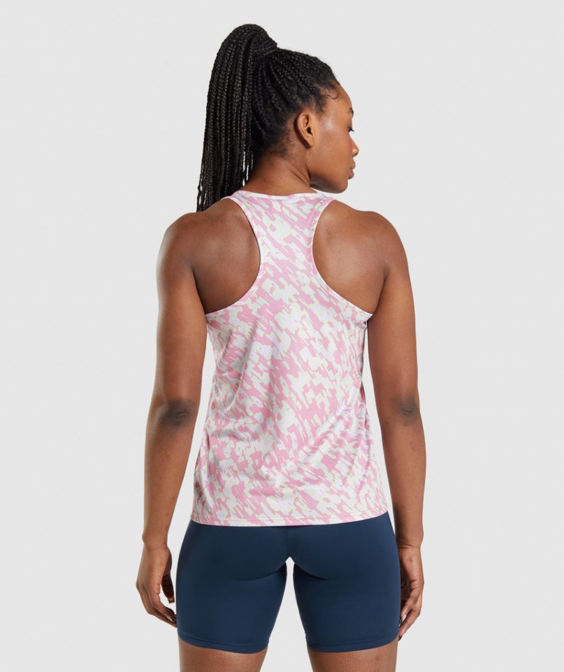 Camiseta Tirantes Gymshark Entrenamiento Mujer Rosas | ES7456-TJ